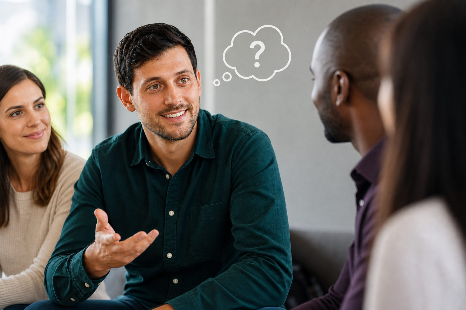 Human Conversation with Question Mark Speech Bubble-2